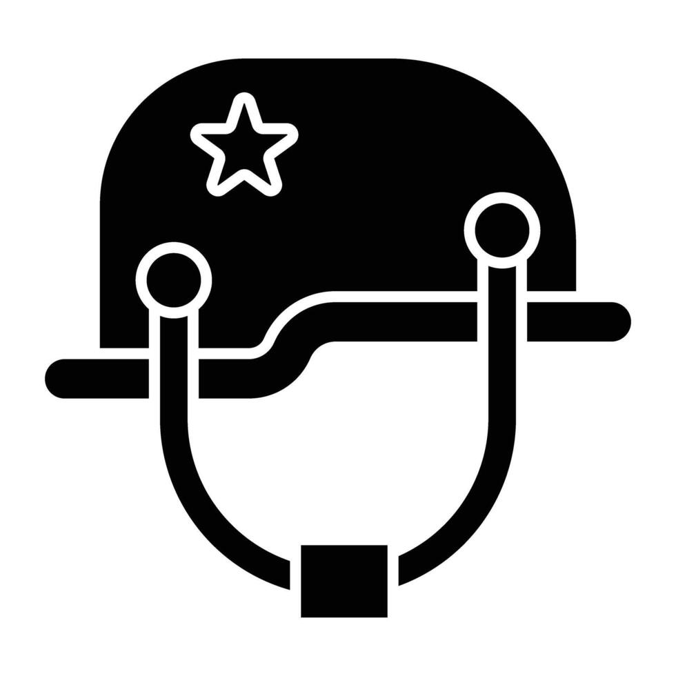 Helmet Glyph Icon Design vector