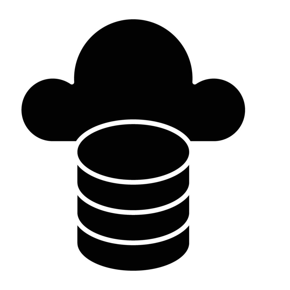 Cloud Data Glyph Icon Design vector