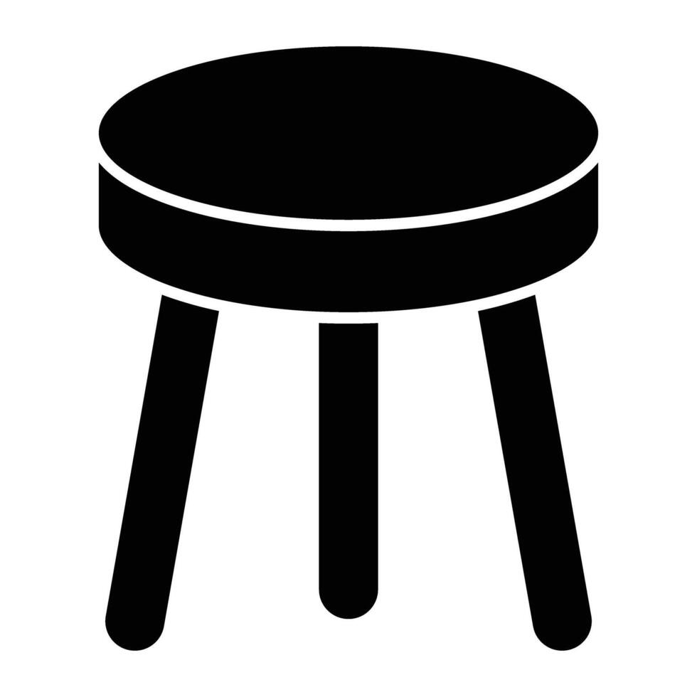Stool Glyph Icon Design vector