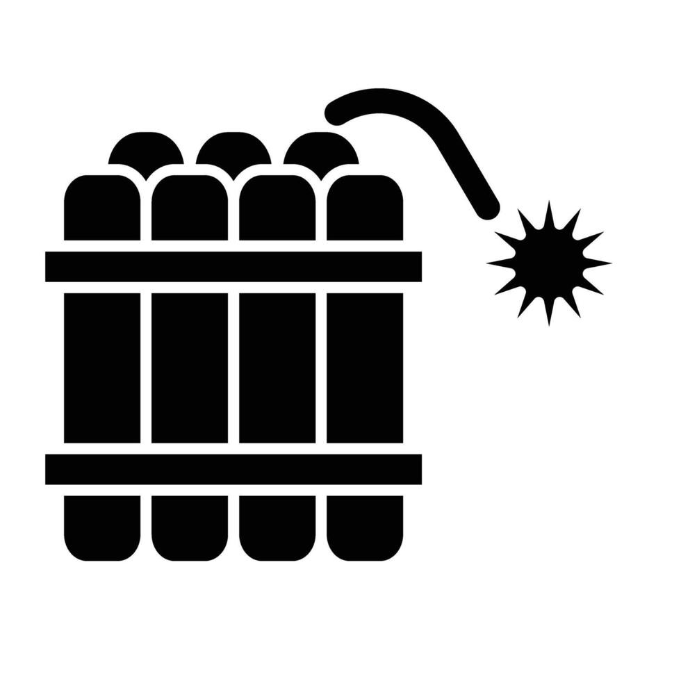 Dynamite Glyph Icon Design vector