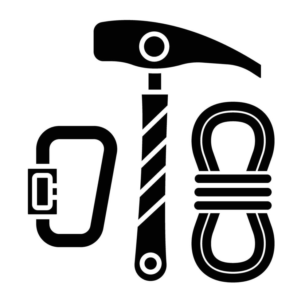 Climbing Equipment Glyph Icon Design vector