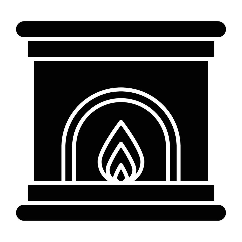 Fireplace Glyph Icon Design vector