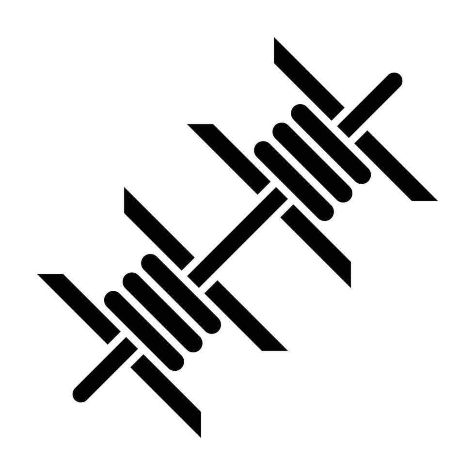 Barbed Wire Glyph Icon Design vector