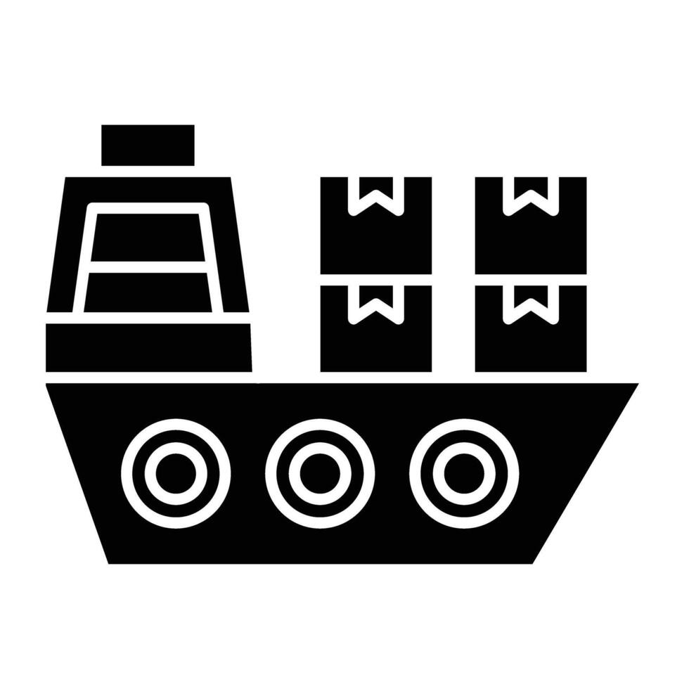Ship Glyph Icon Design vector