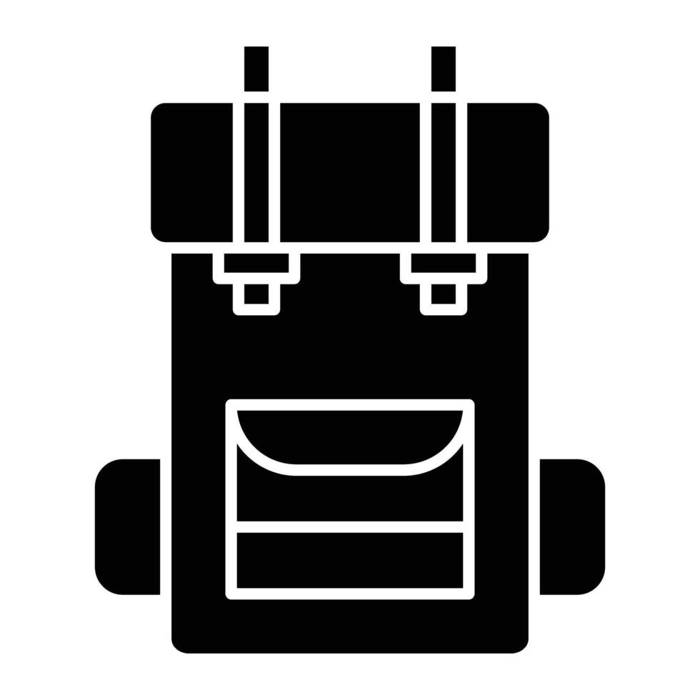Backpack Glyph Icon Design vector