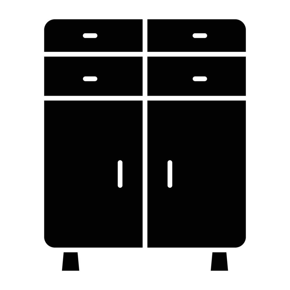 Cupboard Glyph Icon Design vector