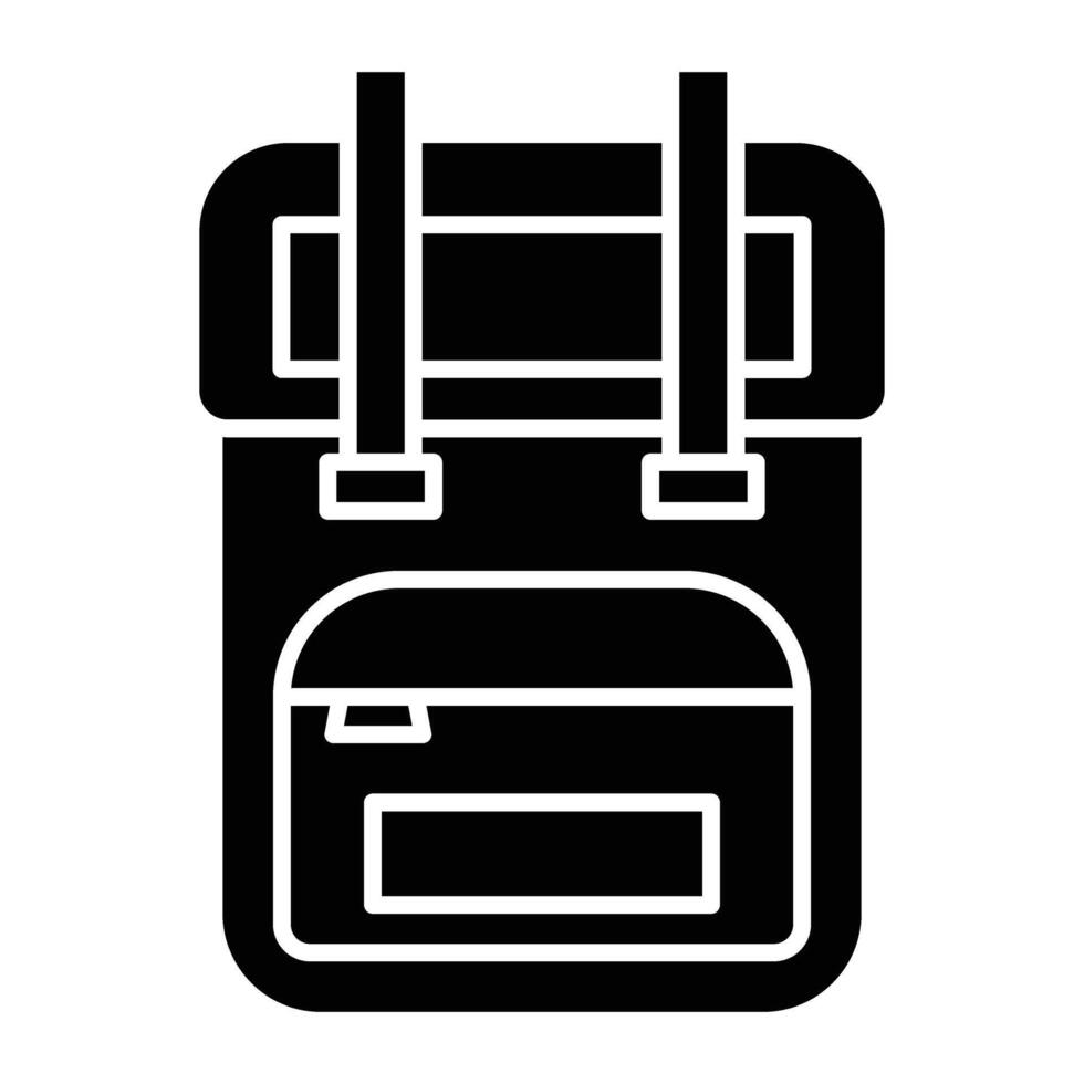 Backpack Glyph Icon Design vector
