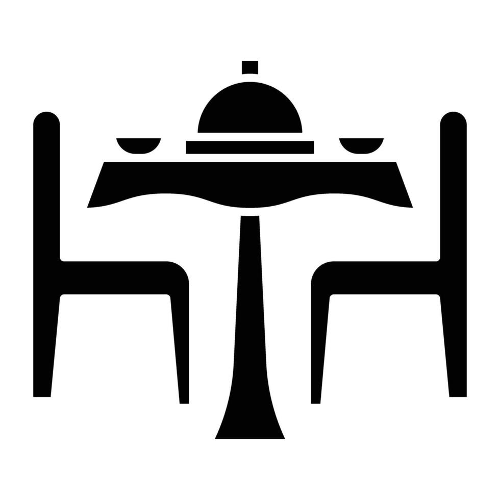 Dining Table Glyph Icon Design vector