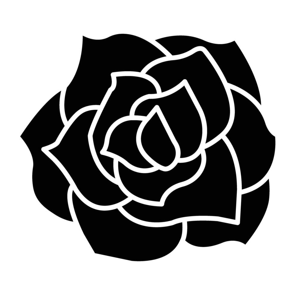 Rose Glyph Icon Design vector