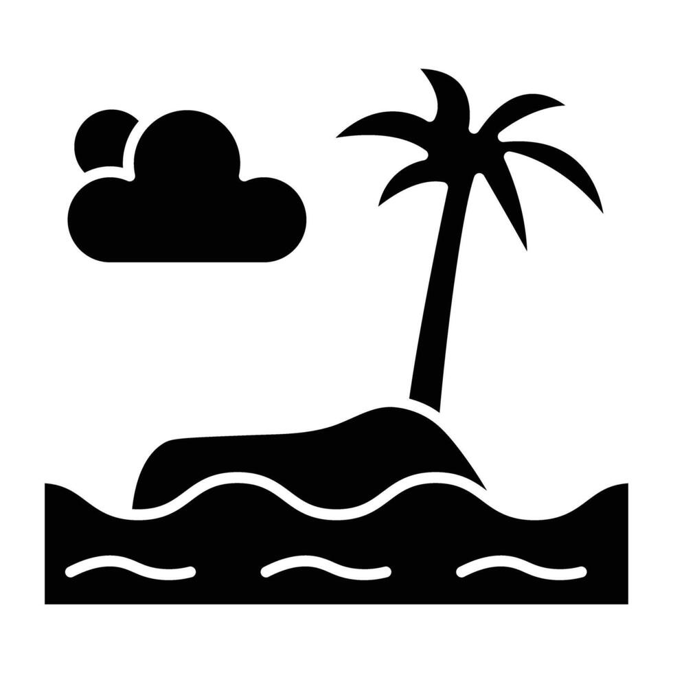 Island Glyph Icon Design vector