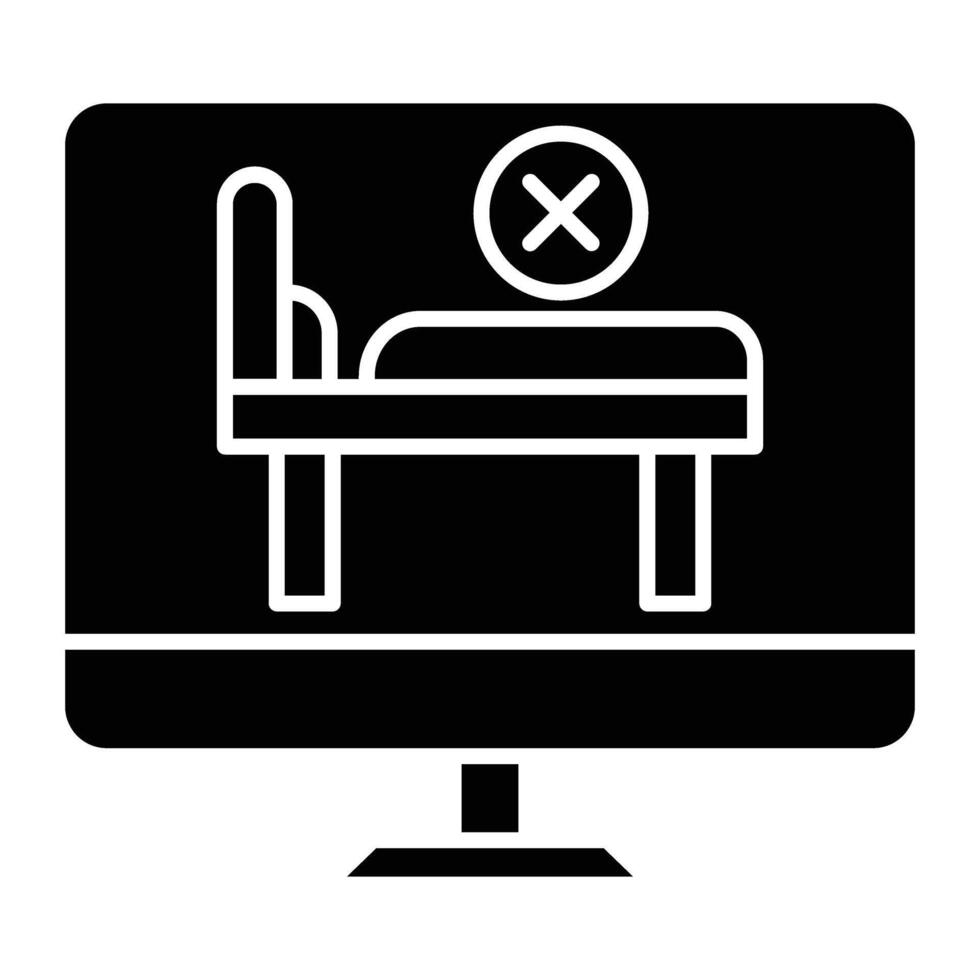 Cancel Room Line Icon vector