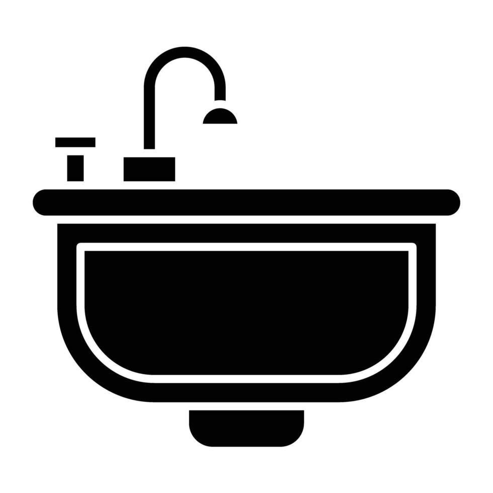 Sink Glyph Icon Design vector