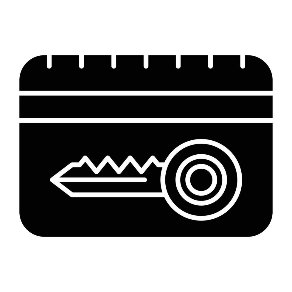 Card Key Line Icon vector