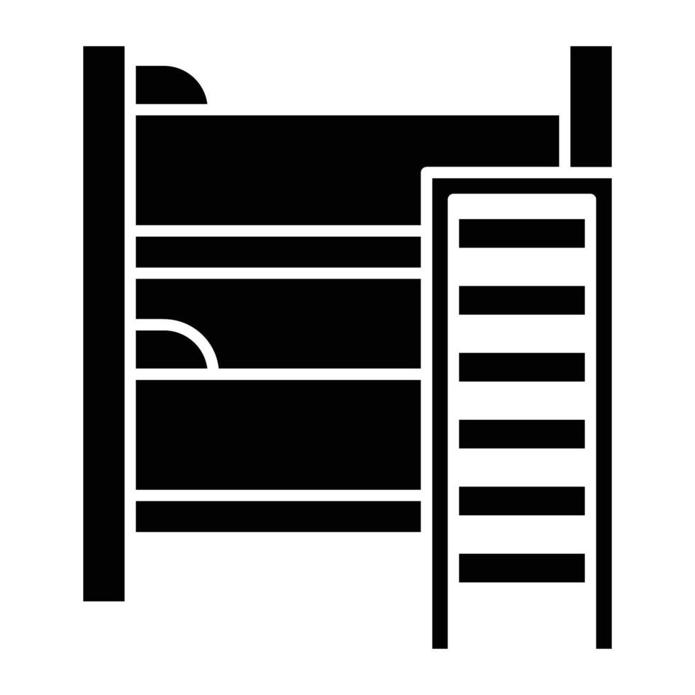 Bunk Bed Glyph Icon Design vector