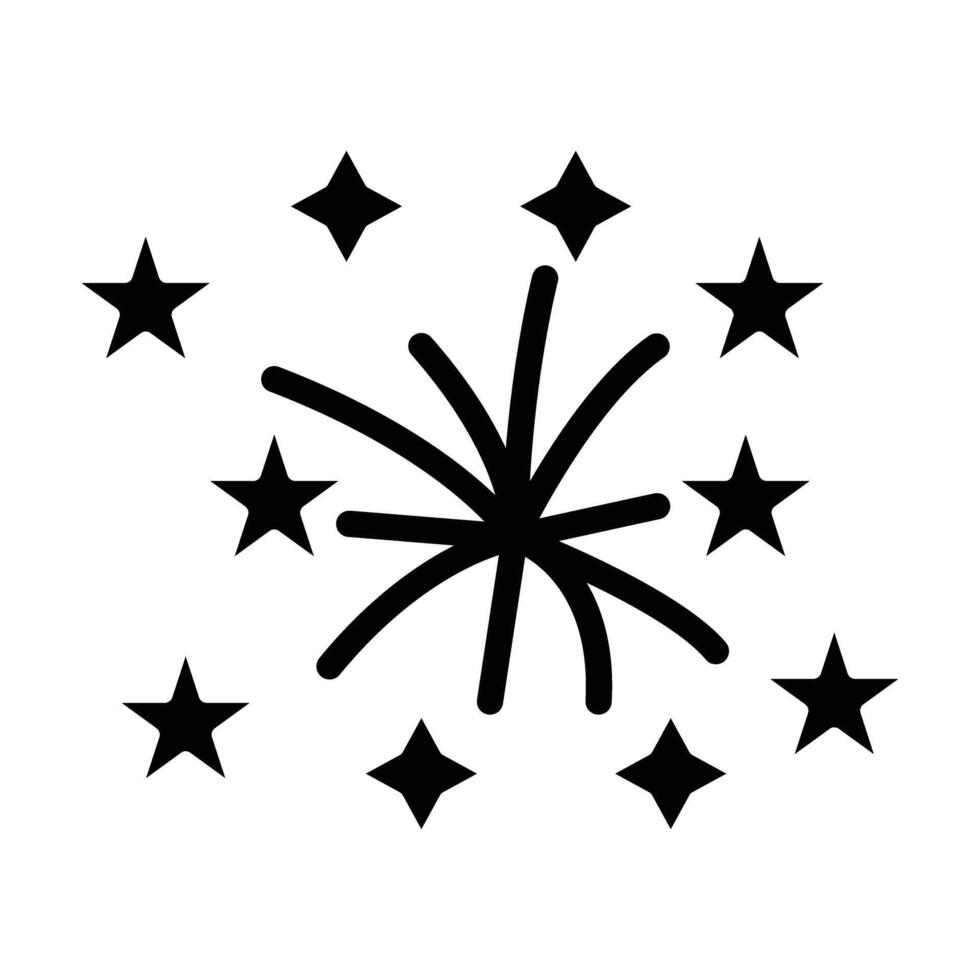 Fireworks Glyph Icon Design vector