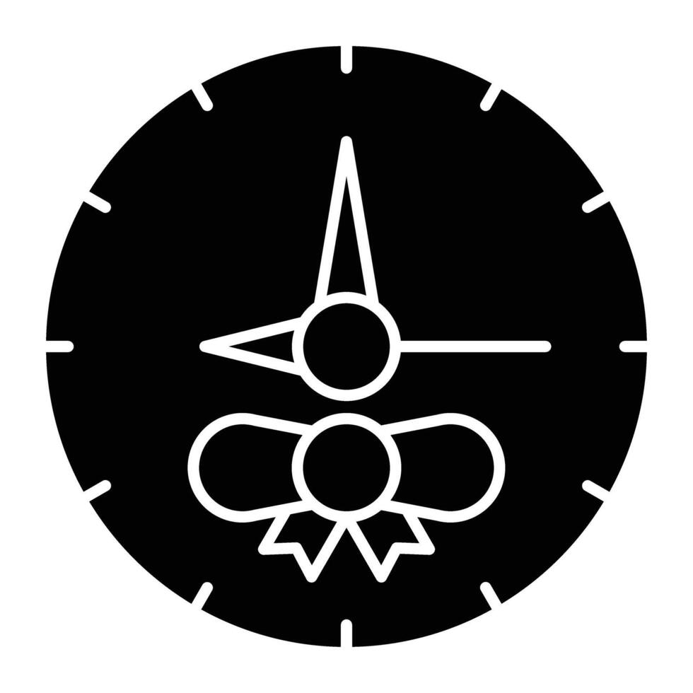Christmas Clock Glyph Icon Design vector