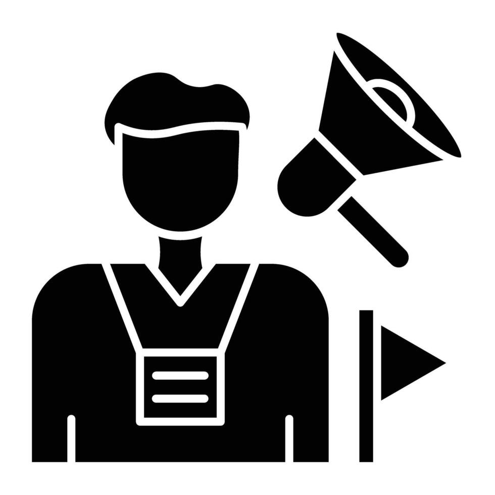 Tour Guide Line Icon vector