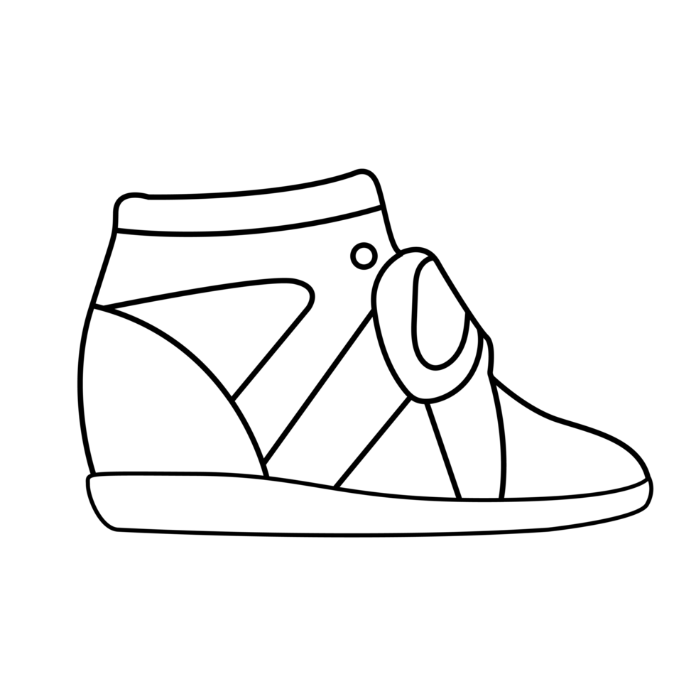 White Sneakers Outline Sketches, Drawings, and Illustrations for Fashion and Design png