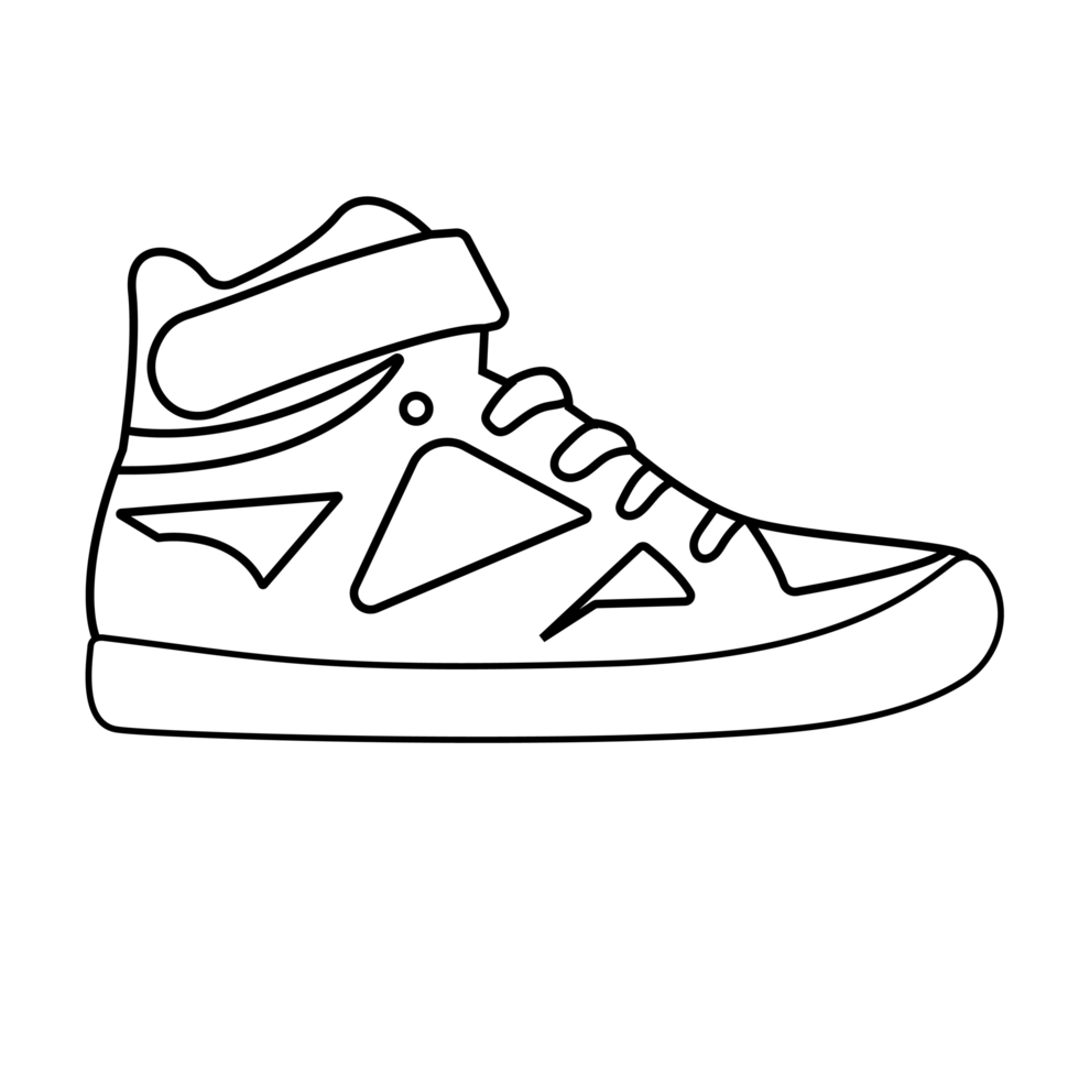 White Sneakers Outline Sketches, Drawings, and Illustrations for Fashion and Design png