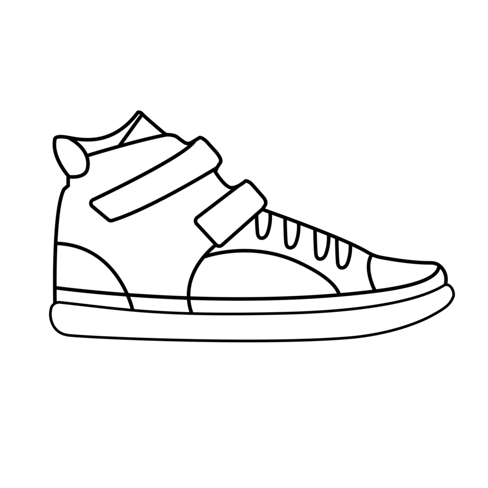 White Sneakers Outline Sketches, Drawings, and Illustrations for Fashion and Design png