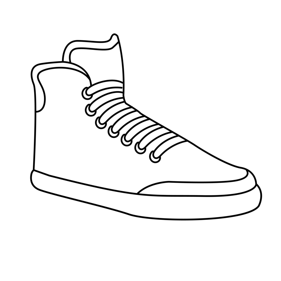 White Sneakers Outline Sketches, Drawings, and Illustrations for Fashion and Design png