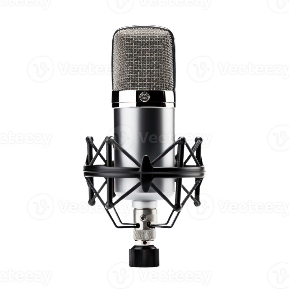 Professional Studio Microphone On Isolated Background For Recording And Broadcasting. png