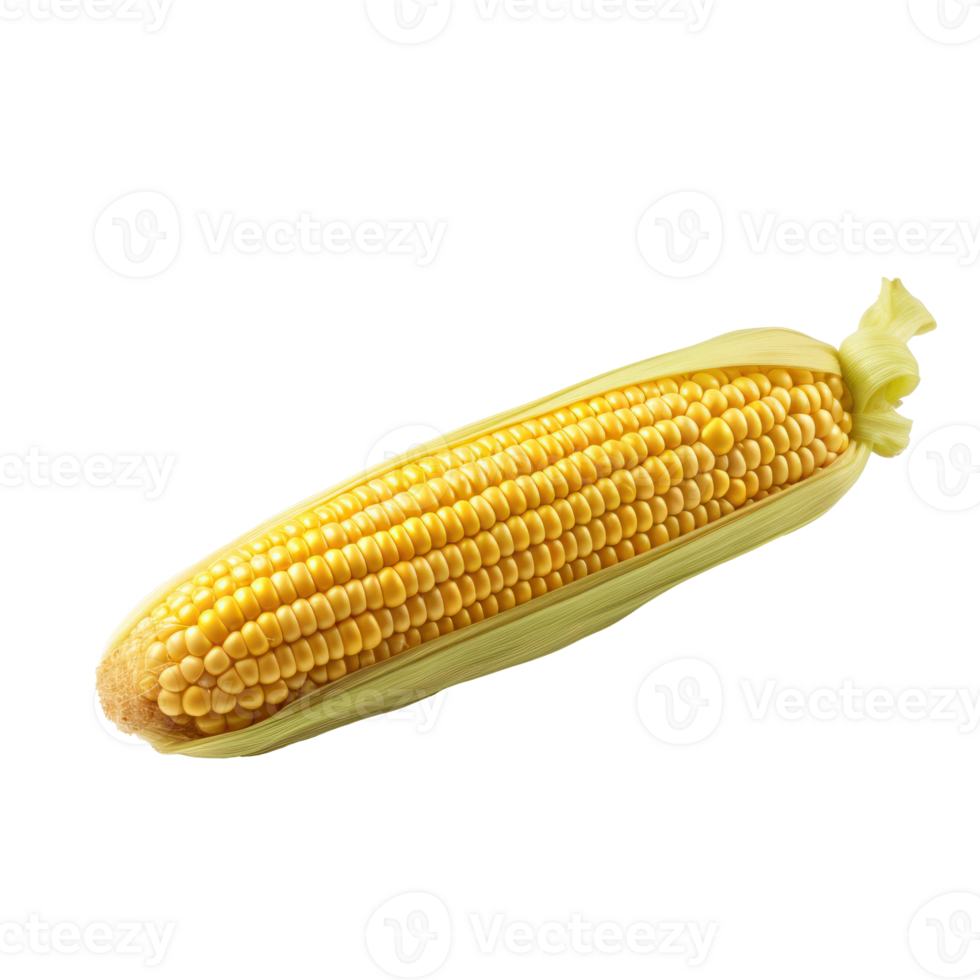 Fresh Ripe And Juicy Yellow Corn Cob On Isolated Background. png