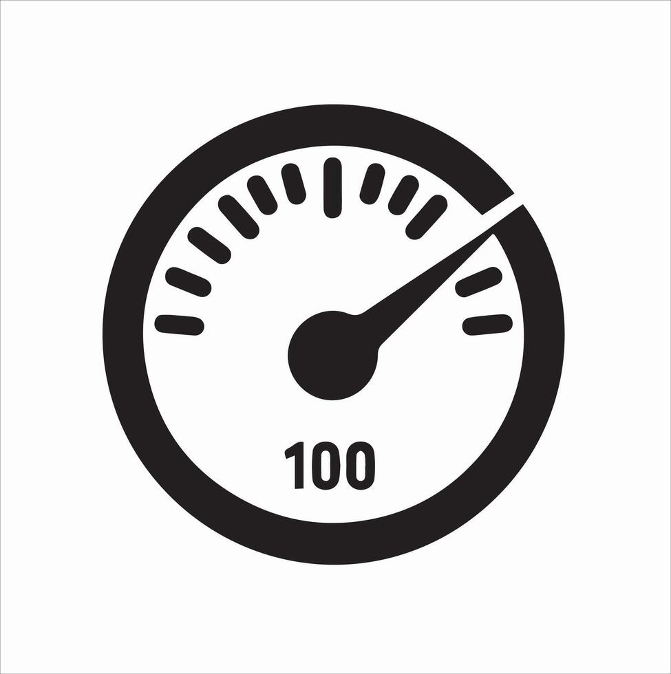 Speedometer icon silhouette illustration white background vector