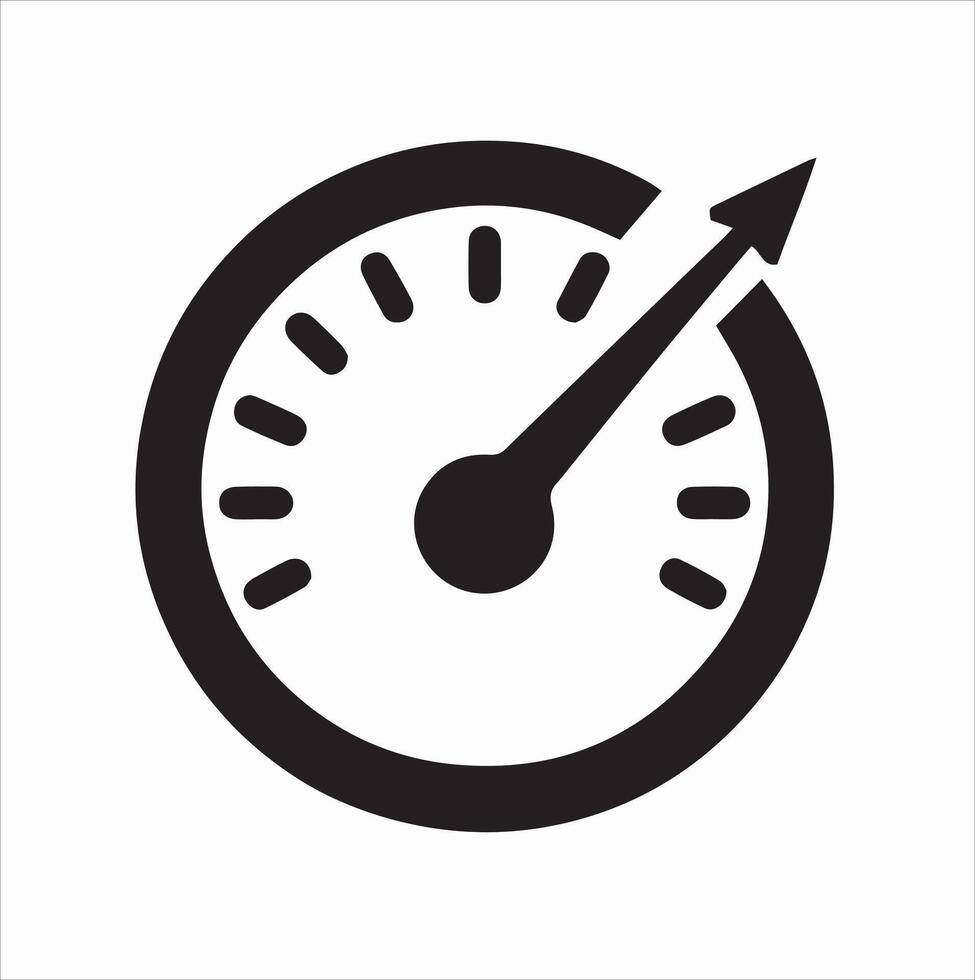 Speedometer icon silhouette illustration white background vector