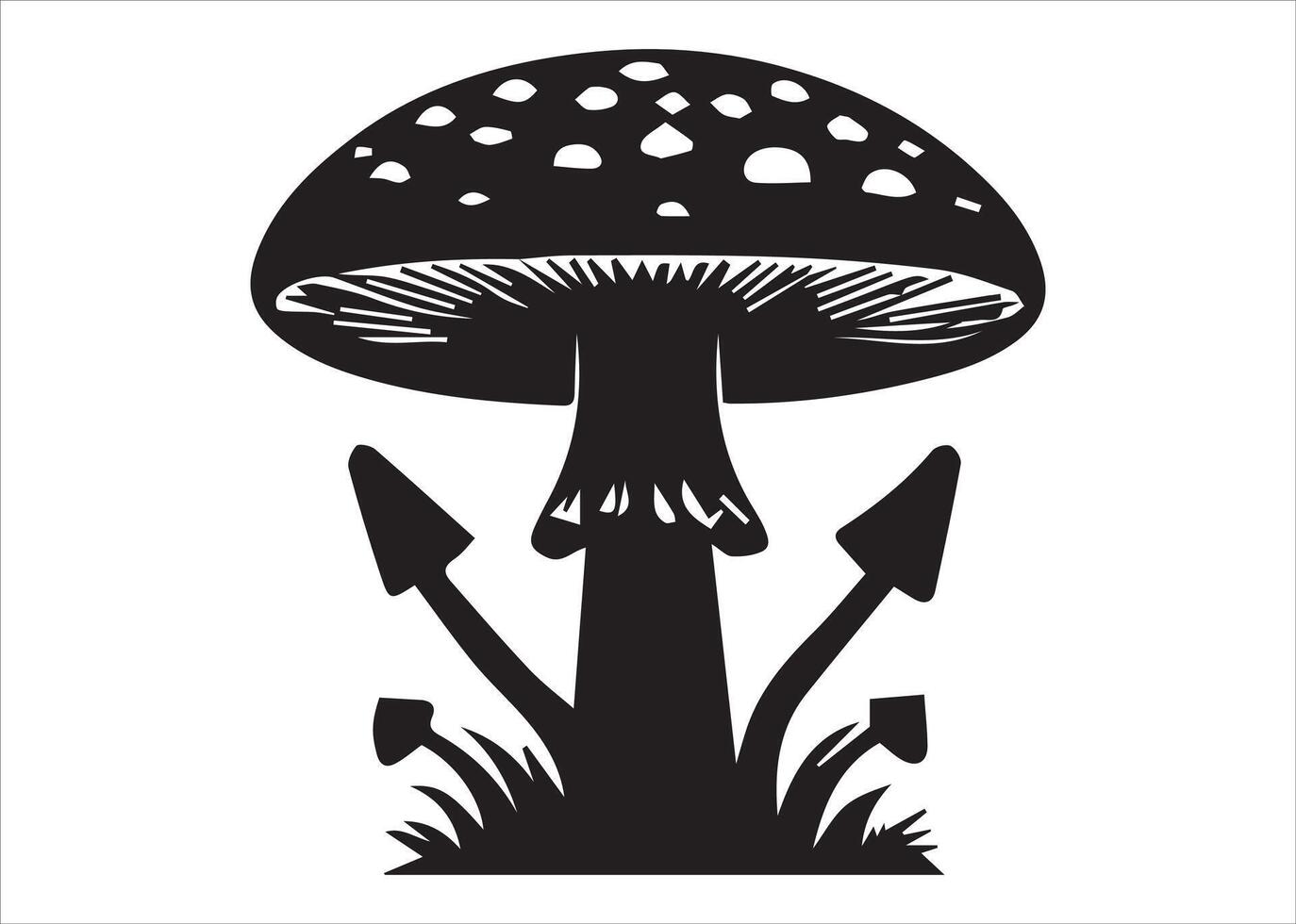 Greaser mushrooms silhouette with rich details and many styles vector