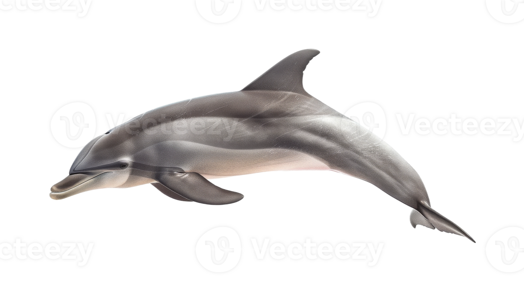 Real dolphin in a photo on the transparent background, Format png