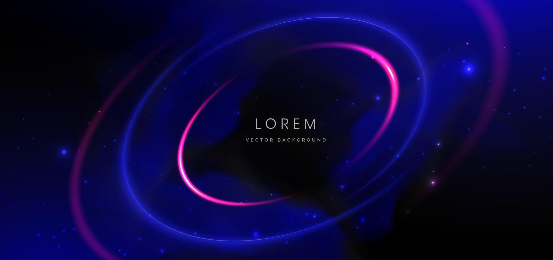 Abstract background luminous swirl neon blue and pink with lighting effect. vector