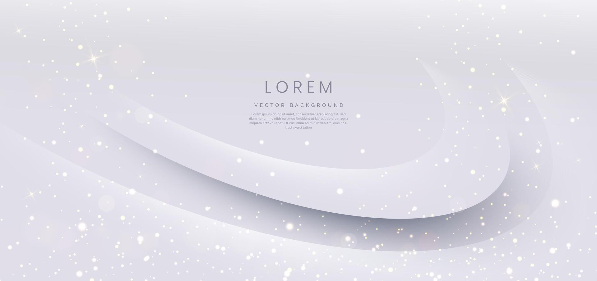 Luxury grey and white curved lines background and lighting effect sparkle. You can use for ad, poster, template, business presentation. vector