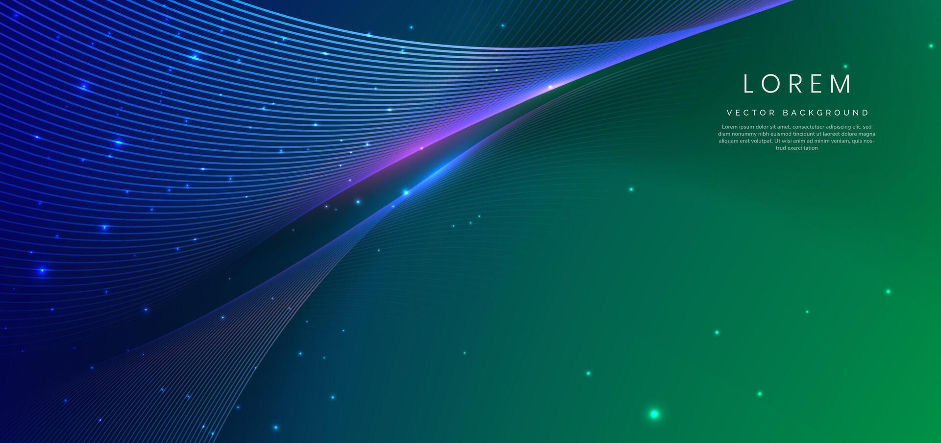 Abstract blue glowing lines curved overlapping background. Technology communication, innovation future tech datadesign. vector
