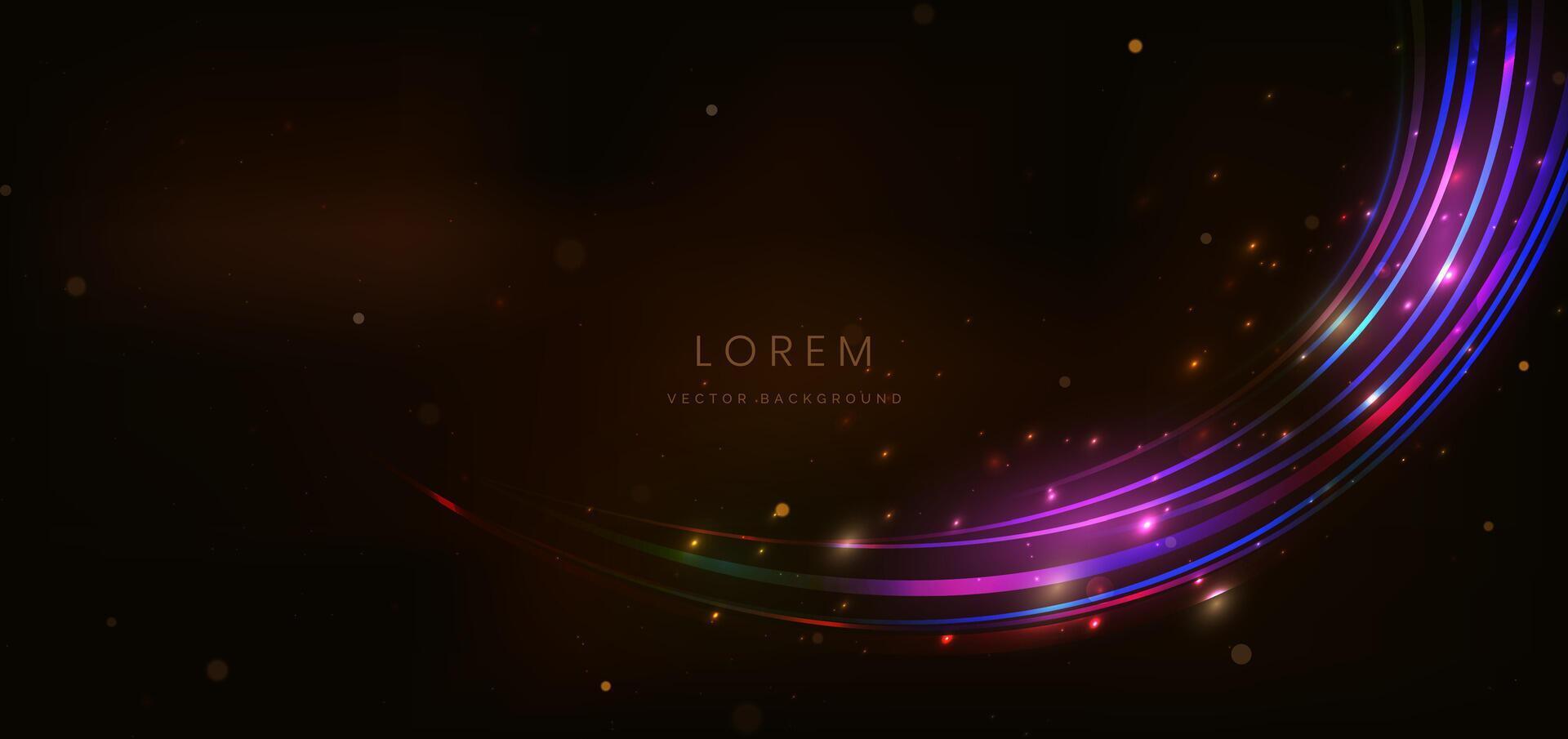 Abstract luxury golden lighting effect glowing on dark brown background and sparkle. Template premium award ceremony design. vector