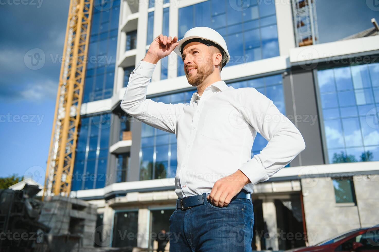 Portrait of an handsome engineer at work photo