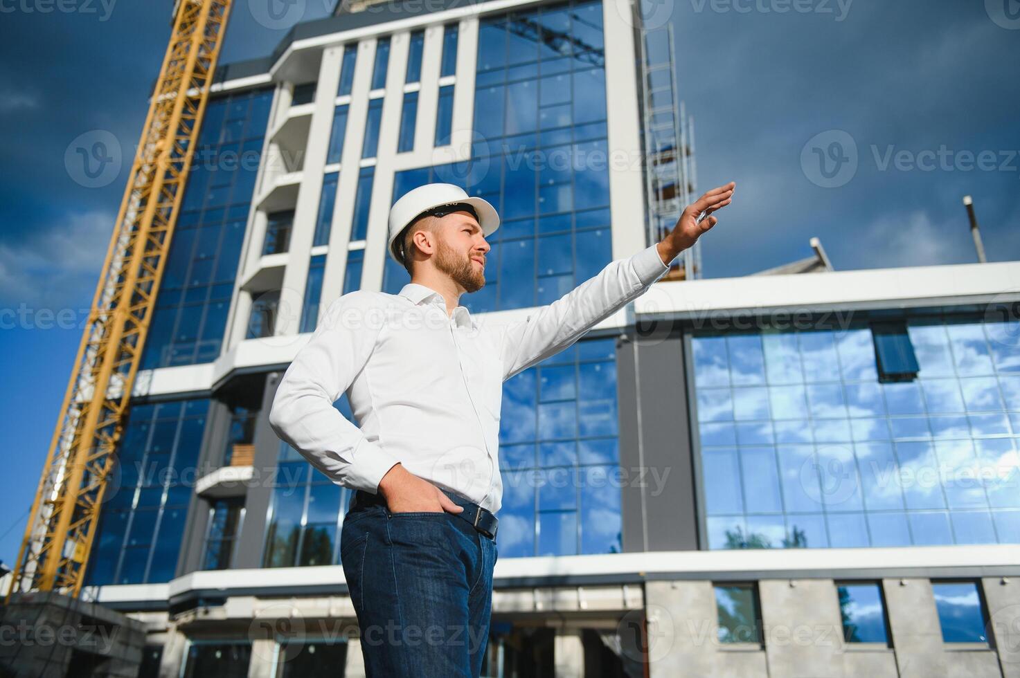 Portrait of an handsome engineer at work photo