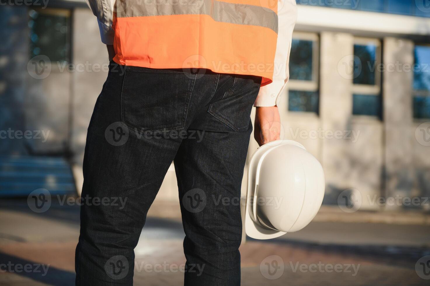 Successful male architect at a building site photo