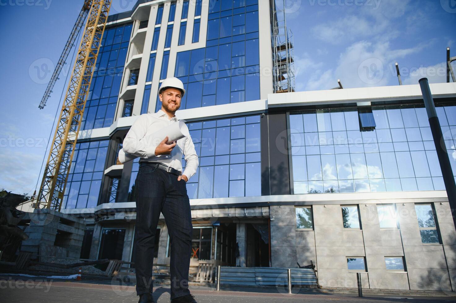 Portrait of an handsome engineer at work photo