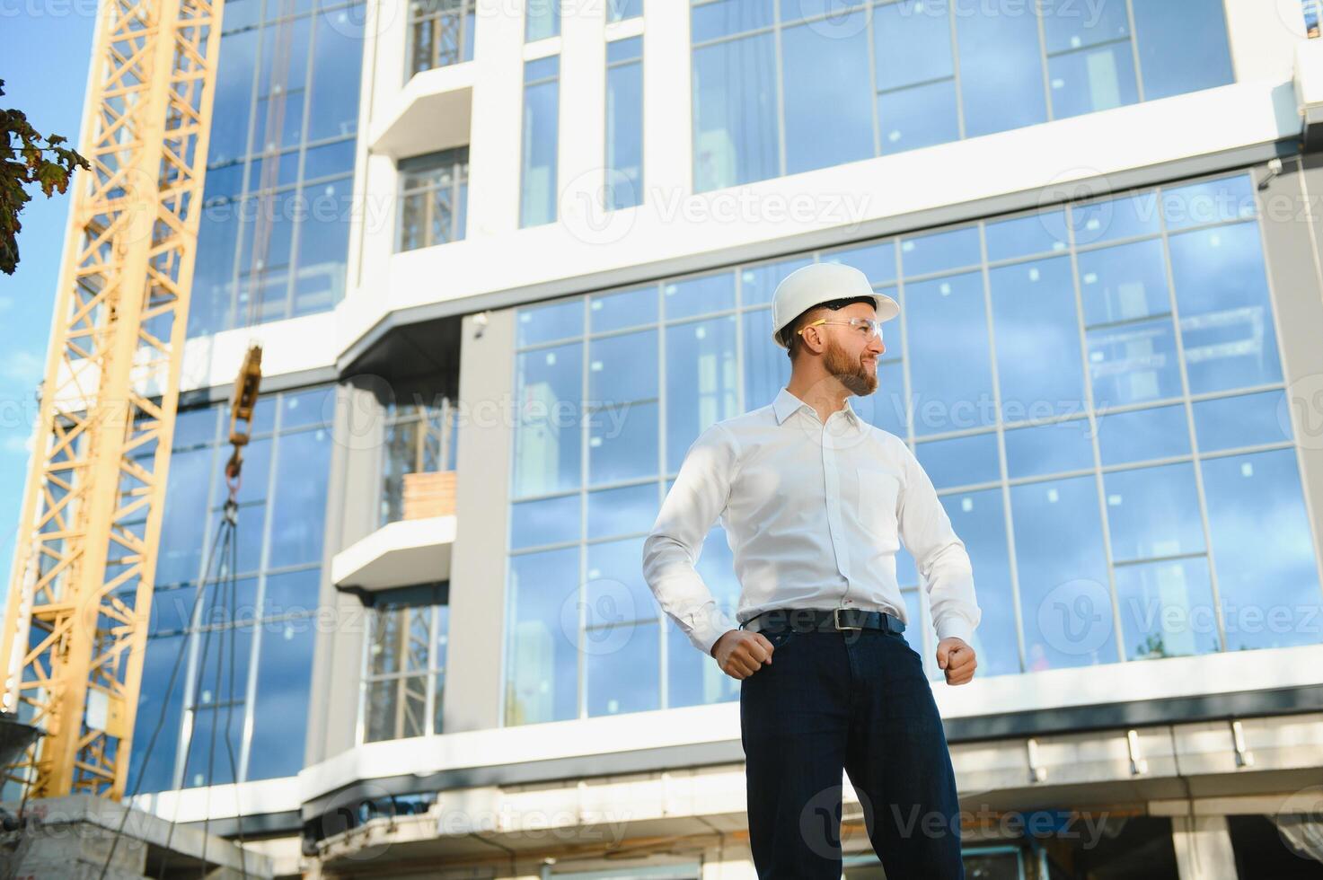 Portrait of an handsome engineer at work photo
