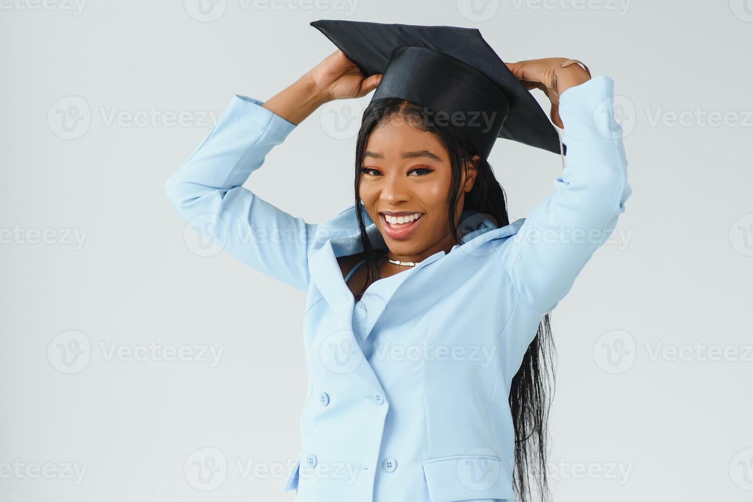portrait of Beautiful African-American graduate photo