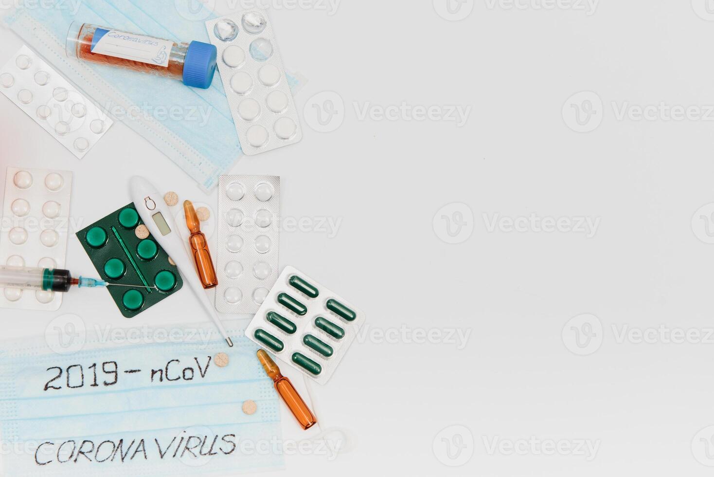 2019 Novel Coronavirus. 2019-nCoV. Wuhan, China 2Novel coronavirus - 2019-nCoV. The inscription medical protective mask Coronavirus. Chinese coronavirus outbreak. photo