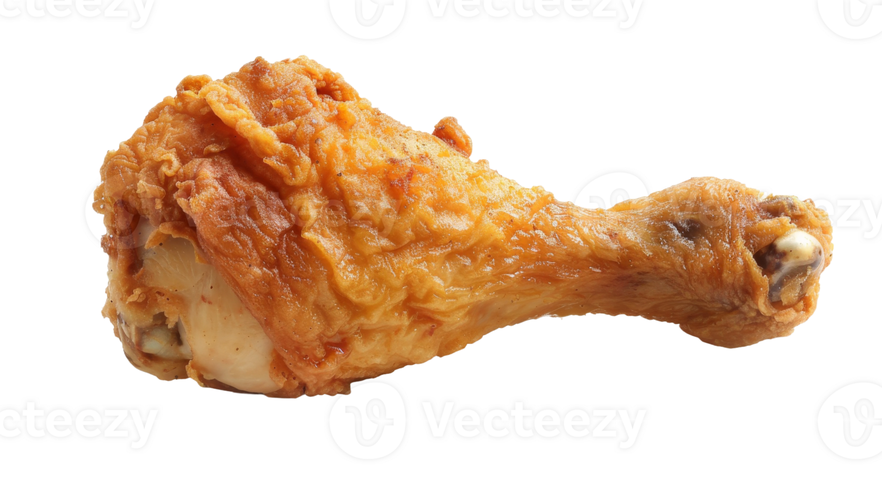 Fried chicken leg on the transparent background, Format png