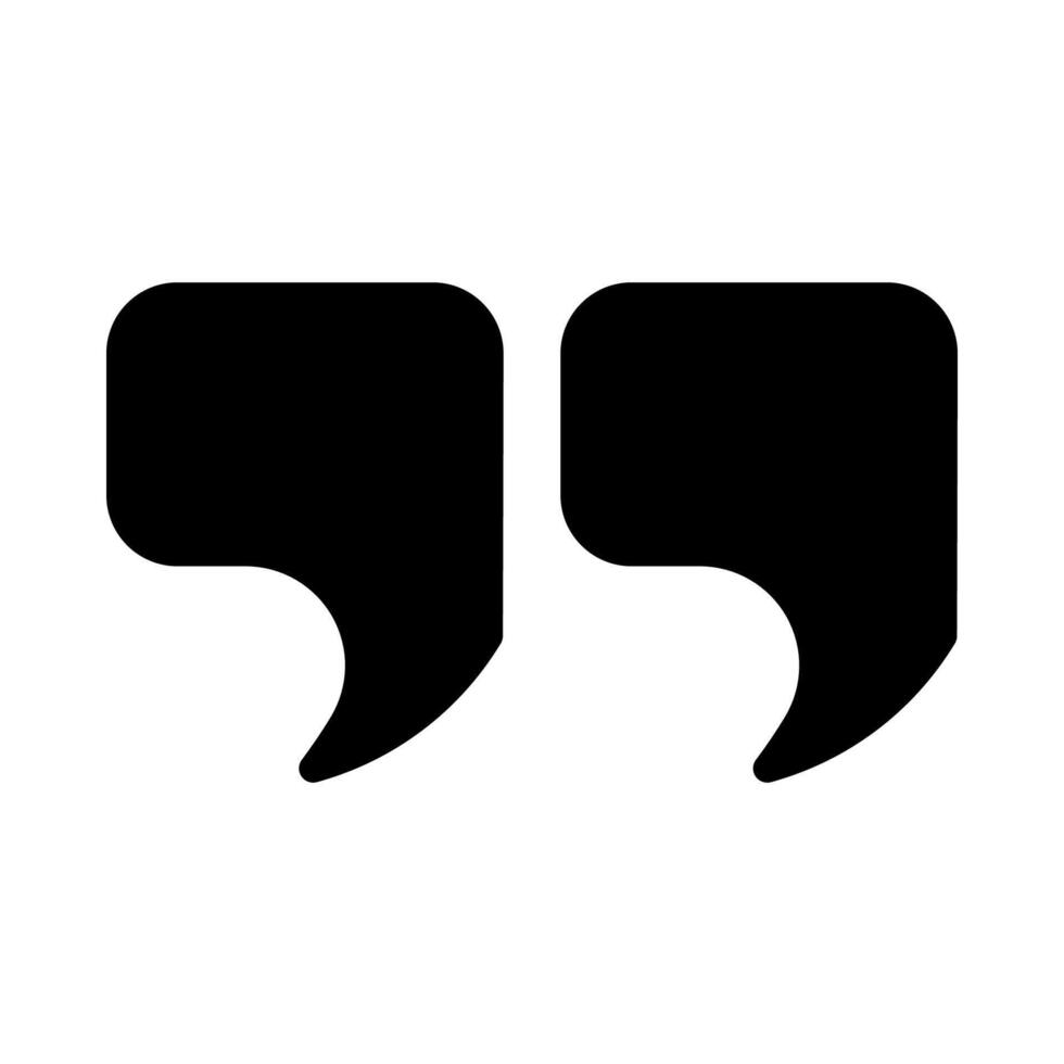 Quote icon or logo illustration outline black style vector