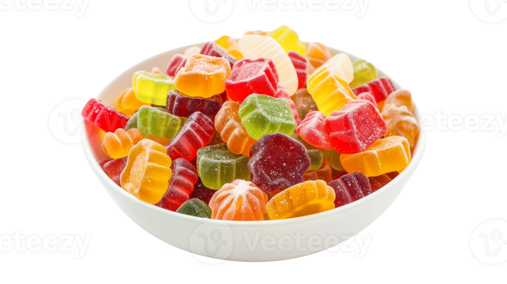 Gummy candies on the transparent background, Format png