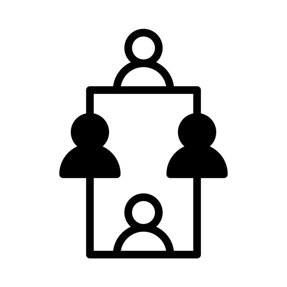 meeting icon or logo illustration outline black style vector