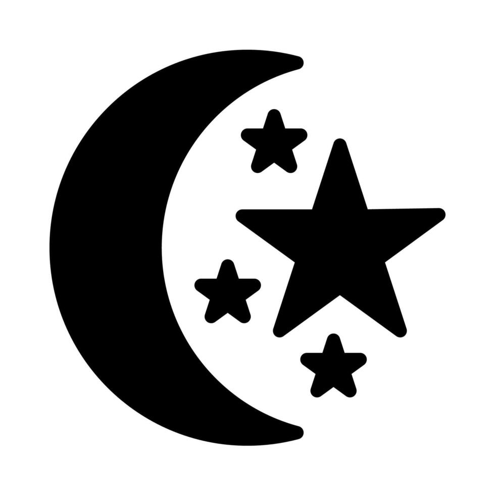 moon icon or logo illustration outline black style vector