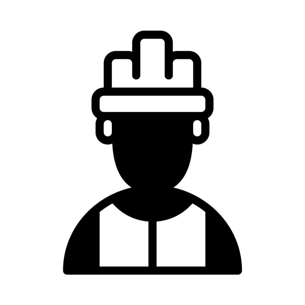worker icon or logo illustration outline black style vector