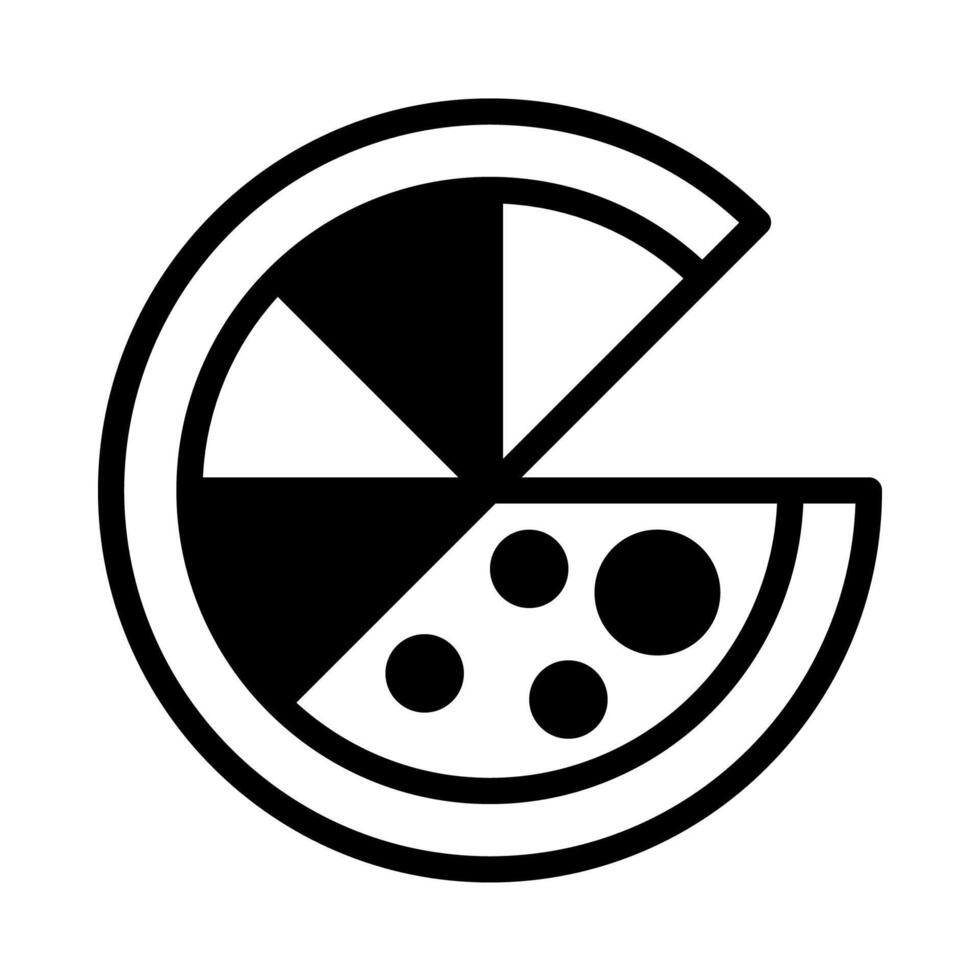 Pizza icon or logo illustration outline black style vector