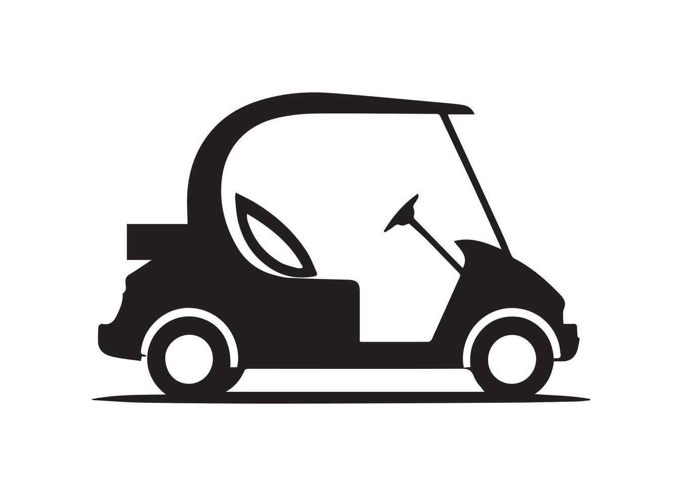Golf cart silhouette in black on a white background. vector